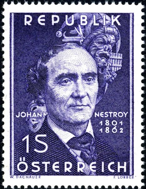 Nestroy, J.N. (1801-62) singer, actor & poet, theatre masks