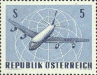 Douglas DC-8 in front of globe