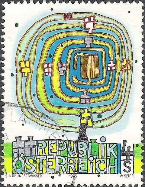"Spiral Tree" by Friedensreich Hundertwasser (1928-2000)