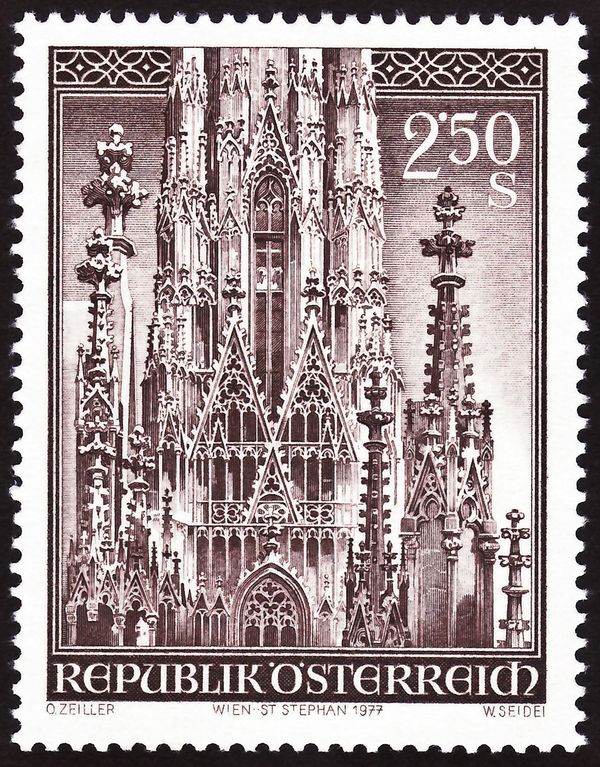 Pinnacles & tracery of the main tower