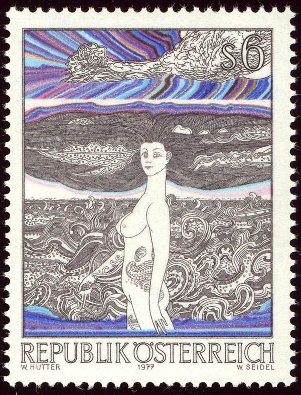 "Das Donaumädchen" painting by Wolfgang Hutter (b. 1928)