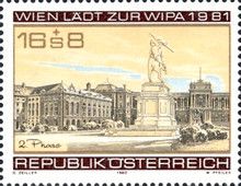 Vienna Heldenplatz with Archduke Carl monument