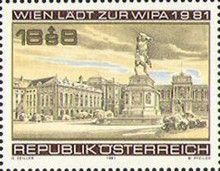 Vienna Heldenplatz with Archduke Carl monument