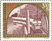 Arlberg Railway train on the Schanatobel Bridge