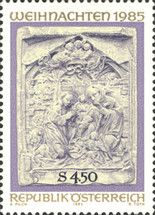 "Birth of Christ" marble relief on a house in Salzburg
