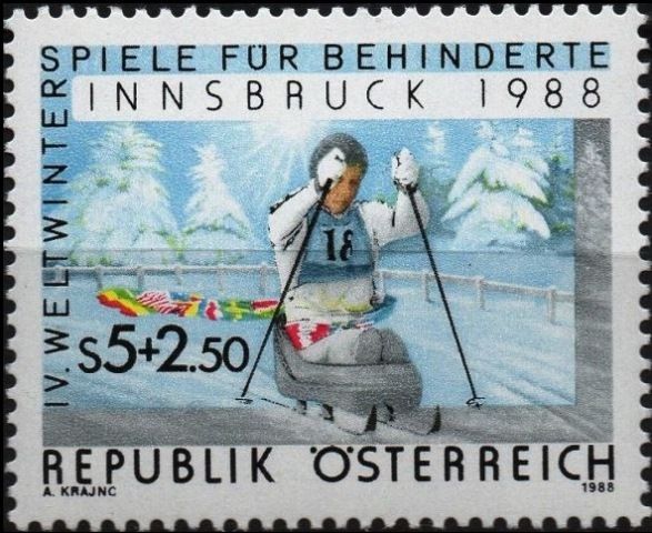Man with paraplegia in a cross-country sledge