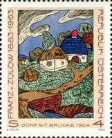 "Village with Bridge", painting by Franz von Zülow