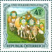 Ceremonial driving down of cattle from the mountain pastures