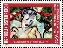 "Recumbent woman" by Herbert Boeckl (1919)