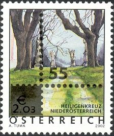 Heiligenkreuz. Overprinted with new Design - Perforation