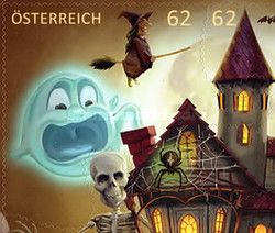 Horror figures and haunted castle