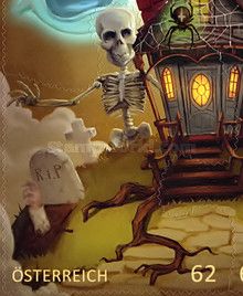 Horror figures and haunted castle