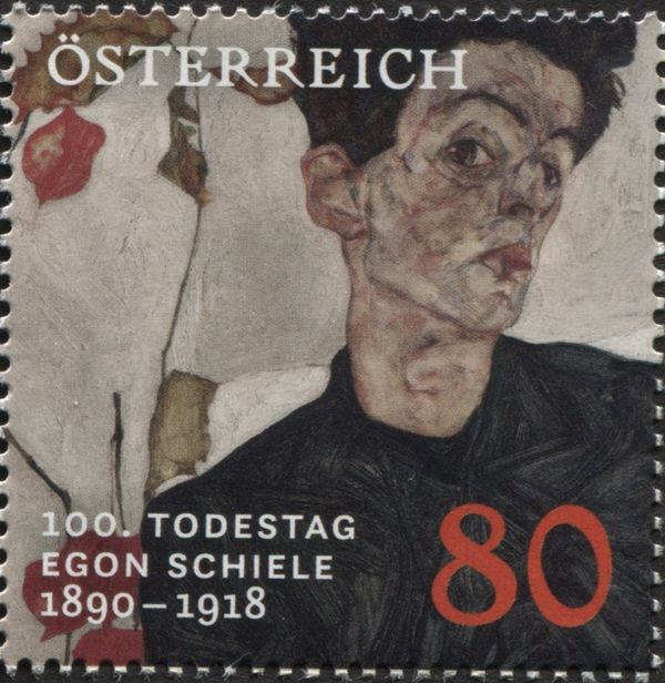 Self portrait, by Egon Schiele (1890-1918)