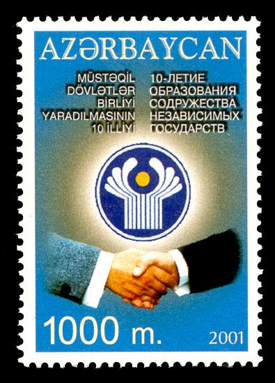 Handshake and Emblem of Commonwealth of Independent States