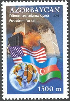 Image of the Tragedy and Flags of Azerbaijan and USA