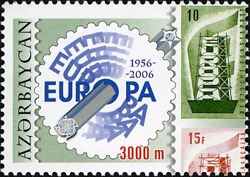Europa Emblem and West German Stamp