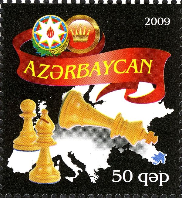 Chess Pieces on Map of Europe and Azerbaijan