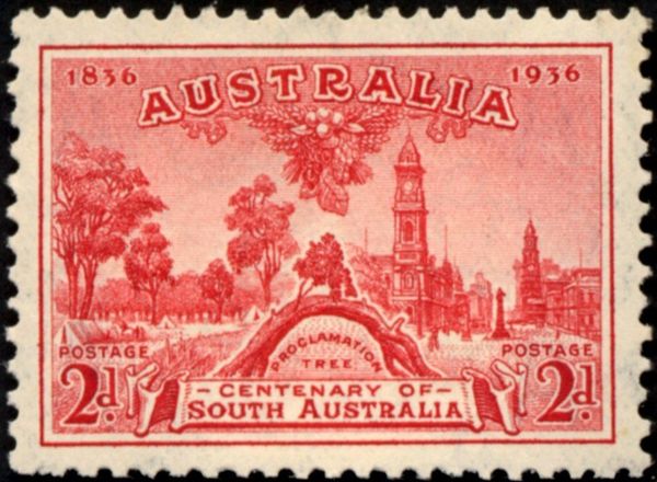 Proclamation Tree and site of Adelaide, 1836
