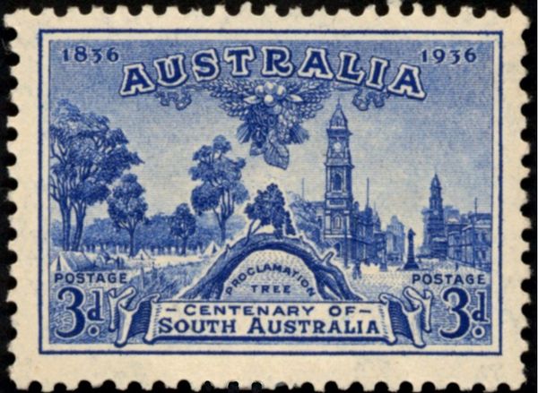 Proclamation Tree and site of Adelaide, 1836