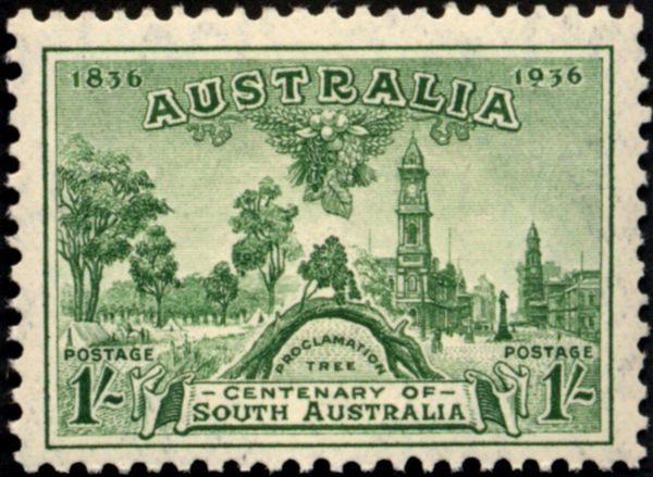 Proclamation Tree and site of Adelaide, 1836
