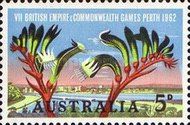 View of Perth and Kangaroo Paw (Anigozanthos manglesii)