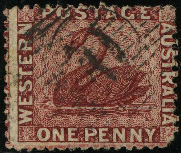 Western Australian 1d stamp from 1854