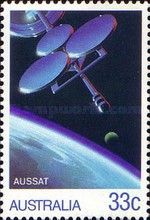 AUSSAT Satellite, Moon and Earths Surface