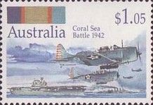 Fighter Plane, Aircraft Carrier and Cruiser, Coral Sea