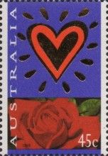 Gold & Red Heart with Rose