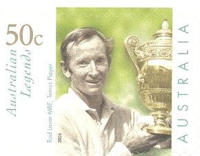 Rod Laver with Wimbledon Trophy