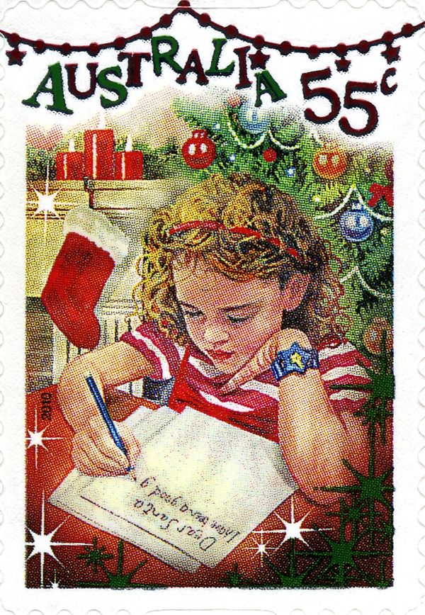 Christmas 2010 - Girl Writing Letter, with lacquer