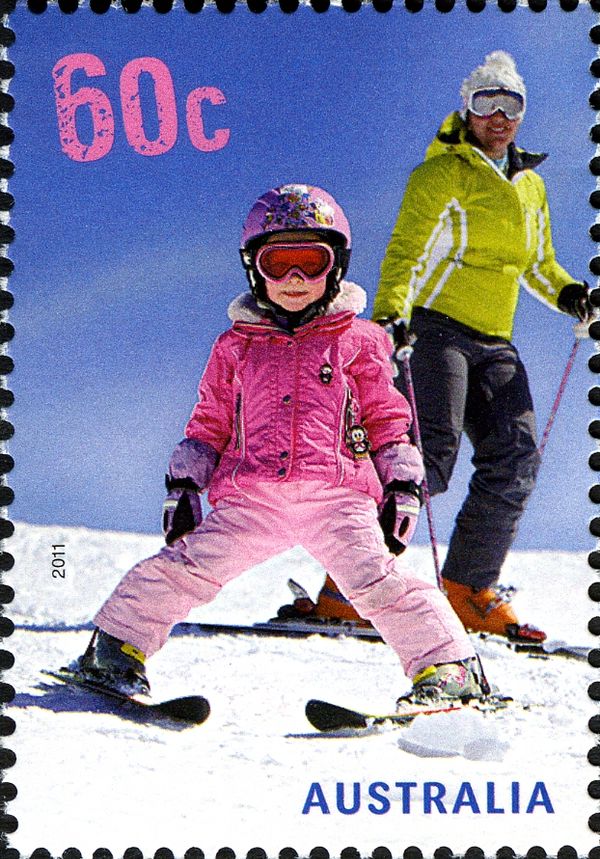 Child Learning to Ski