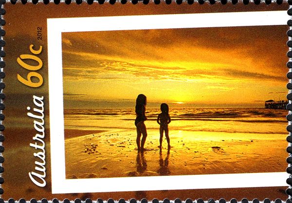 Children on Beach at Sunset