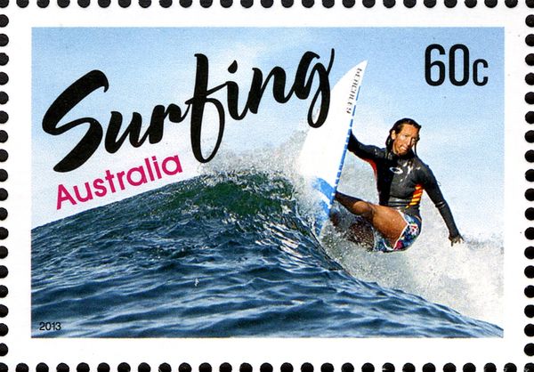 Surfer on Crest of Wave