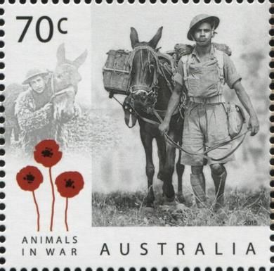 Animals in War - Soldier with Pack Mule