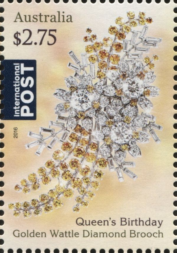 Golden Wattle Diamond Brooch