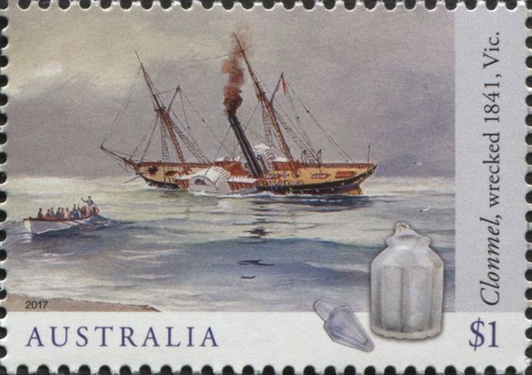 Wreck of PS Clonmel, 1841, and decanter