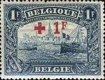 The river "Schelde" with the city of Antwerp - Surcharged