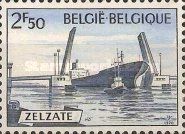 "Skaustand" (freighter) Under Canal Bridge, Zelzate