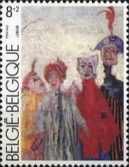 "Strange Masks" (1892) by James Ensor (1860-1949)