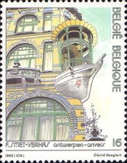 Art Nouveau "The 5 Continents" Facade, Antwerp