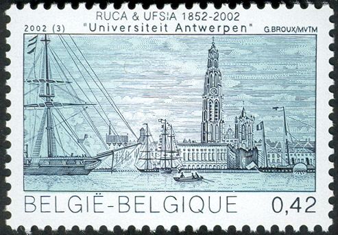 Historical View of Antwerp, 19th Century Engraving