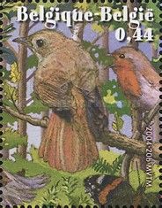 Common Nightingale, European Robin and Red Admiral