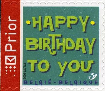 Happy Birthday Self-adhesive - Right Imperforate