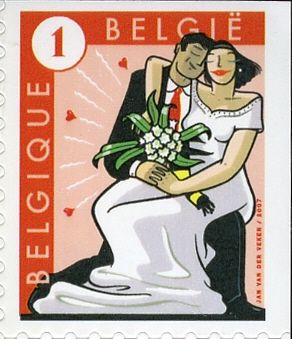 Just married! Self-adhesive - Bottom + Right Imperforate
