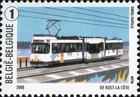 Tram at the Belgian coast
