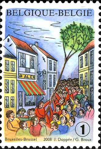 Folklore: 700 y. planting "Meiboom", Brussels