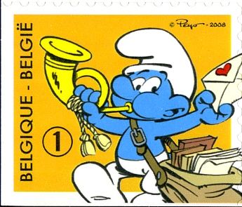 The Smurfs Self-adhesive - Postman Smurf Yellow