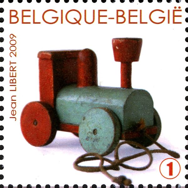 Toy Wooden Locomotive, Belgium 1950