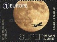 Supermoon and airplane
